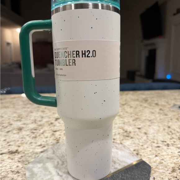 Stanley Speckled White and Teal Travel Mug - Picture 2 of 3